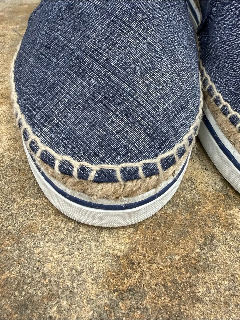 Jimmy Choo Blue Dawn Textured Slip-On Espadrilles
